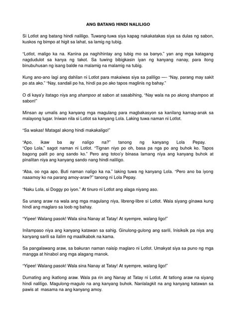 Ang Batang Hindi Naliligo .